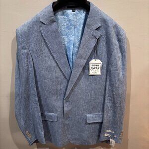 Jos. A. Bank Slim Fit Linen Suit Separate Jacket in a Lt. blue SZ: 46L